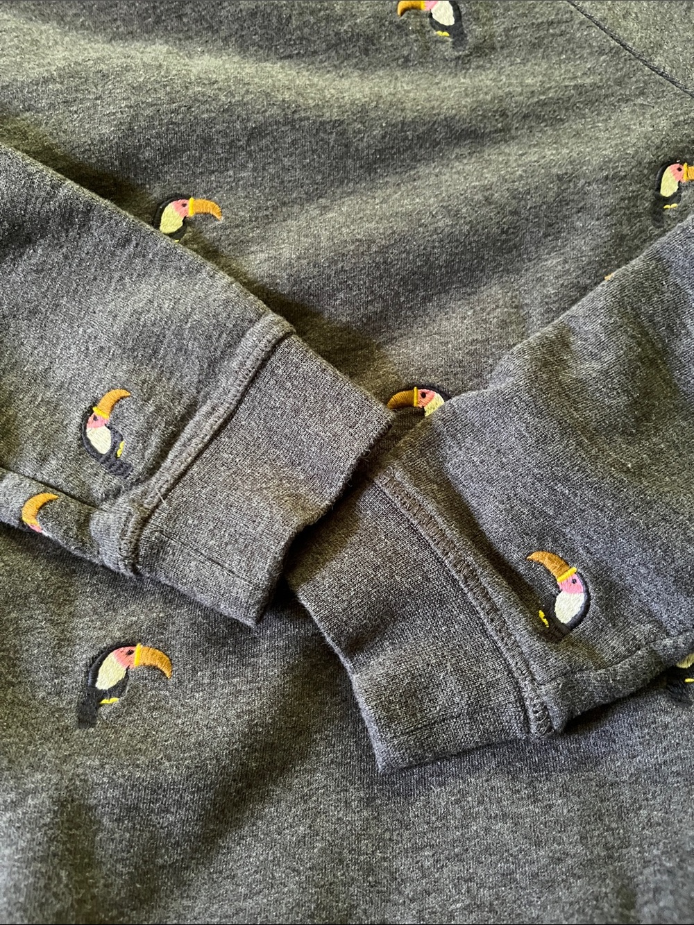 Boden Toucan Gray Cotton Sweatershirt - Picture 12 of 15